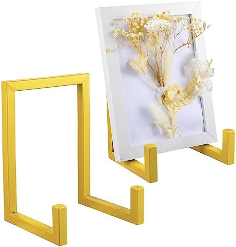2 Pcs Large Plate Stands for Display Metal Frame Holder, Gold, 8 Inch by Sweetude