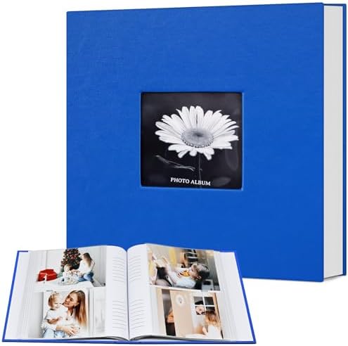 Popotop Photo Album 4x6 200 Photos with Writing Space, Leather Cover Album with Display Picture Window, Photo Book for Wedding Family Baby Gift by Popotop
