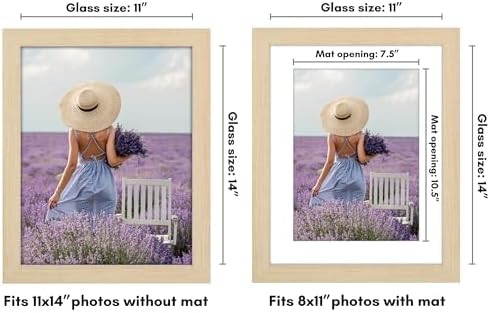 Americanflat 11x14 Picture Frame - Matted to 8x11 - Natural Oak - Image 2