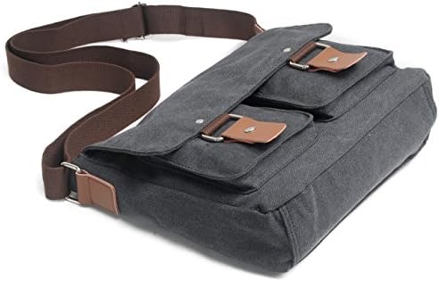 Waterproof Camera bag/Case, Vintage Canvase Leather Trim DSLR SLR Camera Shoulder Messenger Sling bag for for Nikon, Canon, Sony, Pentax, Olympus Panasonic, Samsung & Many More - Image 6