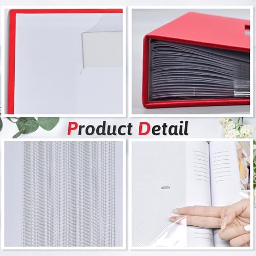 Popotop Photo Album 4x6 200 Photos with Writing Space, Leather Cover Album with Display Picture Window, Photo Book for Wedding Family Baby Gift - Image 5