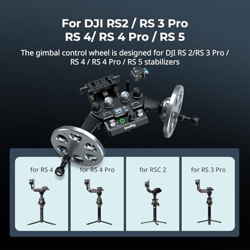 SmallRig Gimbal Control Wheels for DJI RS2 / RS 3 Pro/RS 4 / RS 4 Pro/RS 5 | Intuitive Control | Adjustable Damping | Dual Power Supply, for Heavy Duty Tripod - 4525 - Image 2