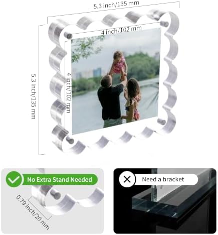 3Pack 4x4 Inch Scalloped Acrylic Picture Magnetic Frames - Image 4