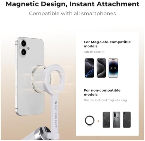 K&F CONCEPT Lightweight 71 inch Magnetic Selfie Stick Tripod - Image 2