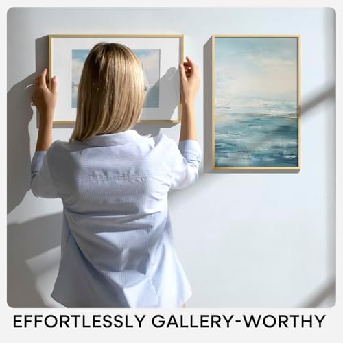 Homeforia 14x17 Gold Picture Frame, High-End Metal, 11x14 Mat, Glass - Image 7