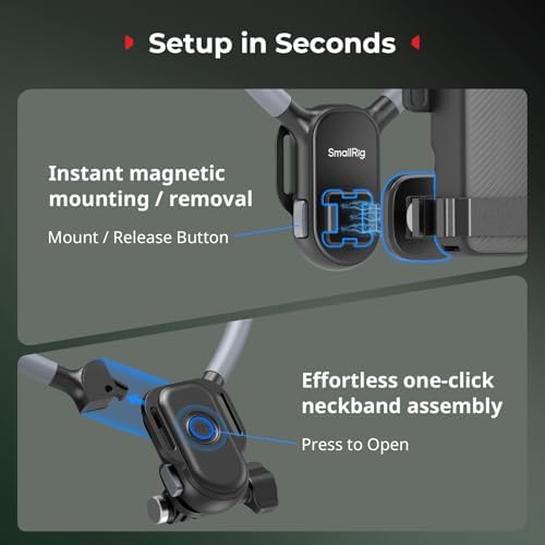 SMALLRIG Action Camera Magnetic Neck Mount with Strap for Hands-Free Vlog - Image 3