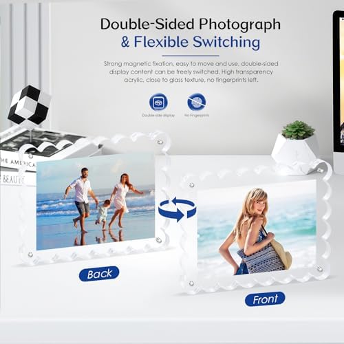 6 Pack Acrylic Magnetic Photo Frame, Clear 5x7 Picture Frames - Image 2