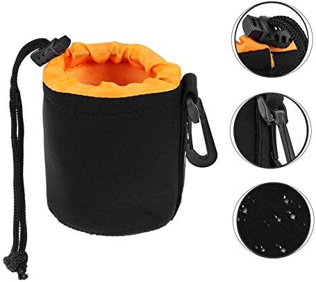 S Size (Small) Camera Lens Pouch, Thick Protective Neoprene Bag Storage Cover Case with Drawstring Design, Soft Plush Interior, Compatible for Canon, for Nikon, for Sony DSLR Lenses - Image 2