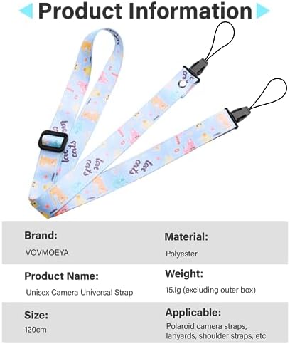 VOVMOEYA Camera Strap,Cute Camera Lanyard Neck Strap,iPad Strap,Cute Camera Strap for Fujifilm mini Camera Kodak Smile + Smile plus,bule - Image 6
