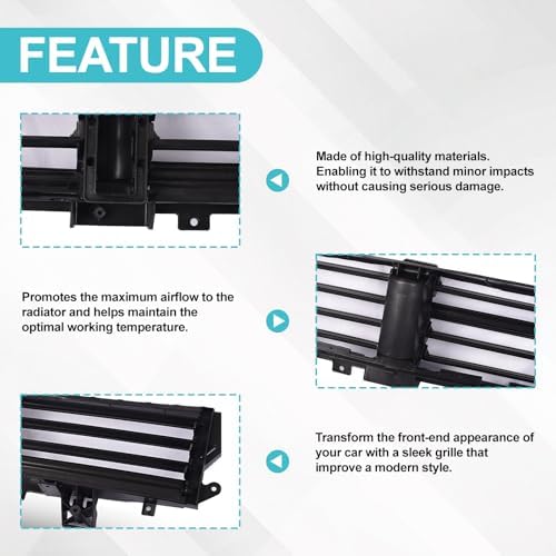 Front Radiator Active Grille Shutter W/O Motor Compatible with Dodge Dart 2013 2014 2015 2016 Grille Air Control Shutter Black Replacement for 68302653AB CH1206112 - Image 4