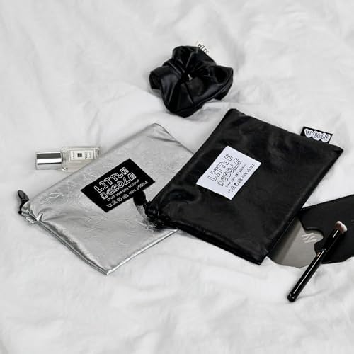 Monolike Little Doodle Flat Pouch, Black - Makeup Bag, Cosmetic Bag, Travel Bag, Toiletry Bag, Organizer, Storage Bag - Image 7