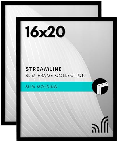 Americanflat 16x20 Poster Frame 2-Pack - Slim Molding - Black by Americanflat
