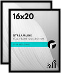 Americanflat 16x20 Poster Frame 2-Pack - Slim Molding - Black by Americanflat