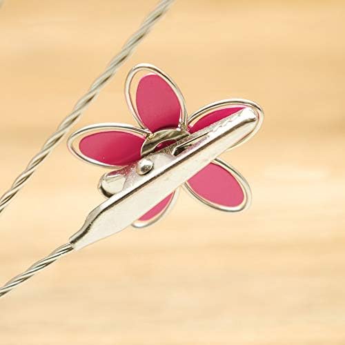 8-Branch Family Tree Picture Frame Holder, Card Photo Clips Holder Desk Stand for Memo Paper Note Photo Christmas Wedding Card Display (Rose Red Flower) - Image 5