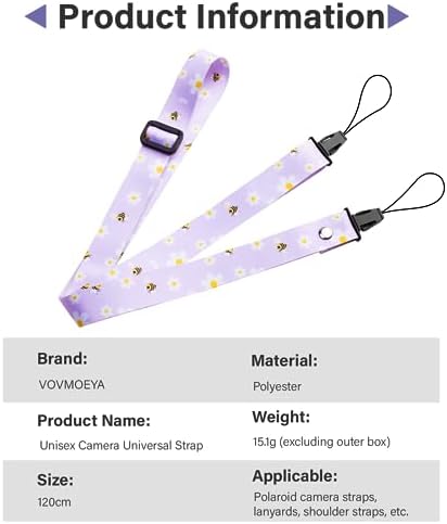 VOVMOEYA Camera Strap,Cute Camera Lanyard Neck Strap,iPad Strap,Cute Camera Strap for Fujifilm mini Camera Kodak Smile + Smile plus,purple - Image 6