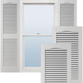 Ekena Millwork Lifetime Vinyl LL1S14X04300WH Standard Cathedral Top Center Mullion, Open Louver Vinyl Shutters, w/Installation Shutter-Lok's & Matching Screws (Per Pair), 14 1/2"W x 43"H, White by EkenaMillwork