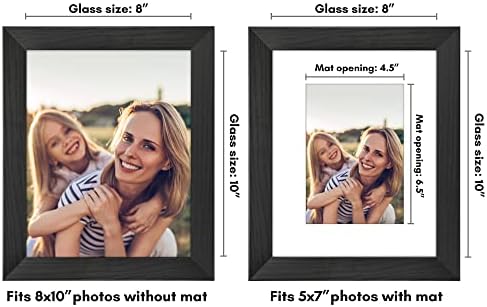 Americanflat 8x10 Picture Frame - Matted to 5x7 - Engineered Wood - Black - Image 2