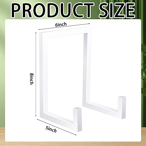 2 Pcs Large Plate Stands for Display Metal Frame Holder, White, 8 Inch - Image 2