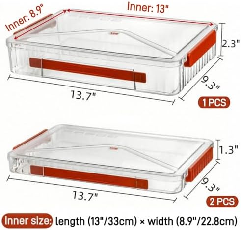 Set of 3 Portable Paper Storage Box Organizer, 9" X 13" Clear Plastic File Storage Box with Lids, Stackable Document Box Project Case for Organizing A4 File Paper, School Supply, Craft - Image 2