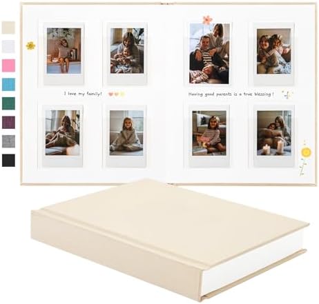 Instax Mini Photo Album with Writing Space, Linen Cover, Beige by Unknown