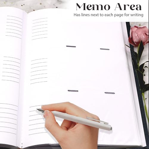 Holoary Photo Album 4x6 300 Photos, 300 Pockets 4”x6” Picture Album, Linen Fabric Cover Big Picture Book for Photos with Writing Area, 4x6 Photo Albums for Family Weddings Travel Memories(Black) - Image 6