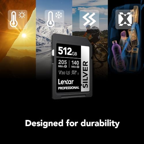 Lexar 512GB Silver SD Memory Card, 205MB/s Read, 4K, V30, U3, UHS-I - Image 5
