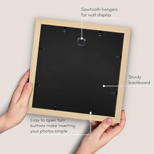 Americanflat 12x12 Picture Frame - Matted to 10x10 - Natural Oak - Image 5