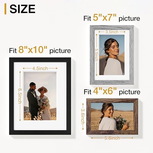 Vittanly 10 Pack Gallery Wall Frame Set, Black, Brown, Grey - Image 6