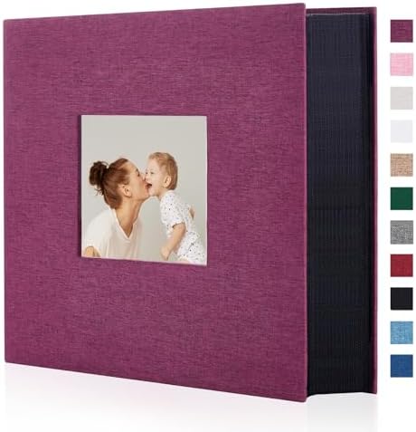 Artmag Fabric Photo Album 4x6 1000 Large Capacity for Family Wedding Anniversary Linen Album Holds 1000 Horizontal and Vertical Photos (1000 Pockets, Purplre) by Artmag