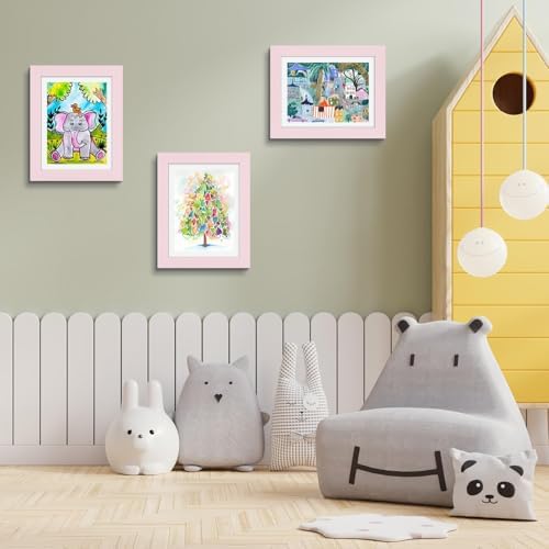 2 Pack 8.5x11 Front-Opening Kids Artwork Frames Changeable (Light Pink) - Image 5