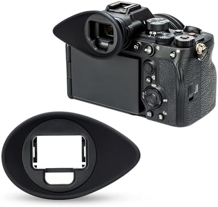 [Large Version] A7IV A7RV A9III A7SIII A1 Eyecup Eyepiece, Camera Viewfinder Eyeshade for Sony Alpha A7M4 A7R5 A9M3 A7S3 A1, 360 Rotating Extension Oval Design, Replace Sony FDA-EP19 Eye Cup by JJC