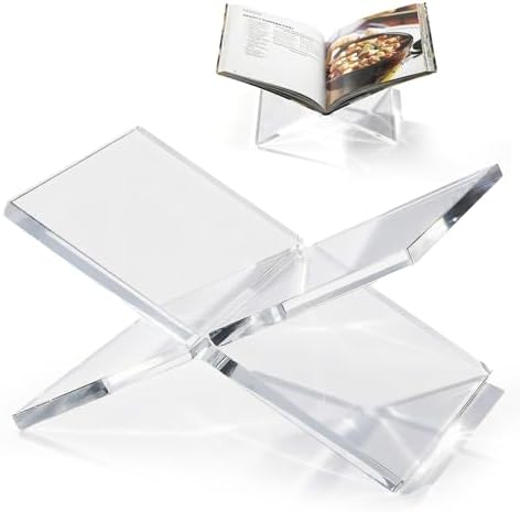 Acrylic Book Stand 12×8×6, Clear 8 mm Thick Book Holder & Display Stand for Cookbooks, Bibles, Art Books, Recipe Books, Photo Albums, Desk Reading & Coffee Table Décor by Unknown