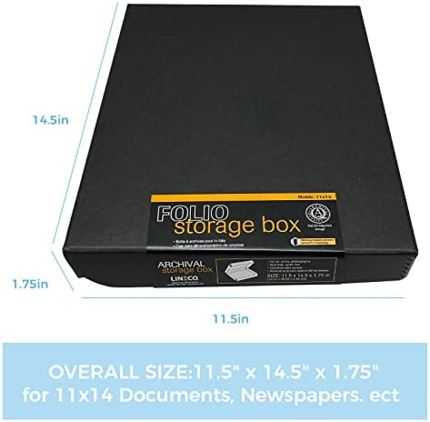 Lineco Clamshell Archival Storage Box, 11x14x1.75 Inch, Black, Pack of 2 - Image 2