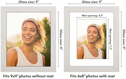 Americanflat 9x11 Picture Frame - Matted to 6x8 - Engineered Wood - White - Image 2
