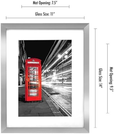 Americanflat 11x14 Picture Frame 2-Pack - Matted to 8x10 - Silver - Image 2
