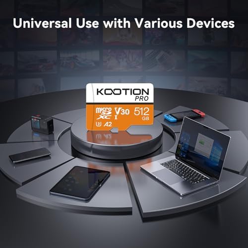 KOOTION 512GB Micro SD Card Up to 170MB/s, microSDXC UHS-I Memory Card, C10, U3, A2, V30, Full HD, 4K UHD, TF Card for Drones/Gaming Console - Image 6