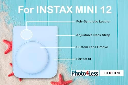 Fujifilm Instax Mini 12 Instant Film Camera Pastel Blue, Fujifilm Instax Mini Twin Pack Instant Film 20 Prints, Prtotective Case, Gift Bundle - Image 5