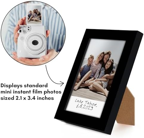 Americanflat 2x3 Picture Frame - Set of 4 - Use as 2x3 Frame for Instant-Print Photos - Black Mini Picture Frames for Tabletop and Wall Display with Shatter-Resistant Glass - Image 4