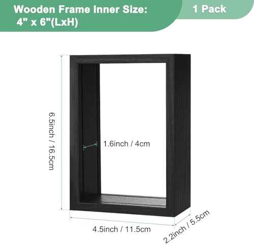 M METERXITY Dried Flower Frame 4x6in Double Acrylic for DIY Black - Image 3