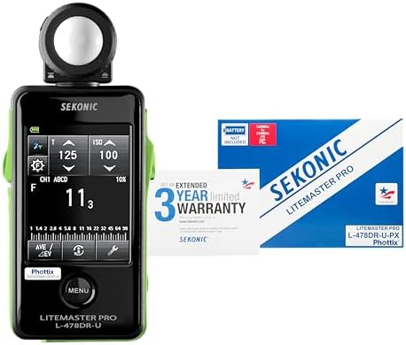 Sekonic LiteMaster Pro L-478DR-U-PX Light Meter for Phottix Strato II, Touchscreen Incident & Reflected Meter with Built-In PX Transmitter, Flash Analyzing & Cine Frame Rate Control - Image 5