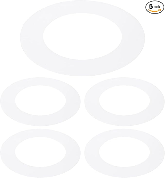 PATIKIL 3" ID 4.7" OD Plastic Trim Ring, 5 Pcs Ceiling Light Goof Rings Matte Circular Light Cover Lighting Fixture for Ceiling Wall Recessed Can Downlights, Translucent Matte White by PATIKIL
