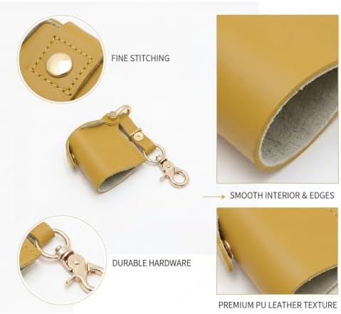 Compact PU Leather Film Roll Case for 35mm & 120 Format - Retro Style Storage Pouch with Keychain Loop - Image 6
