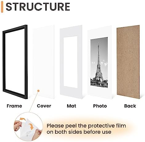 upsimples 8x12 Picture Frame, Gallery Wall Frames Set of 5, Black - Image 3