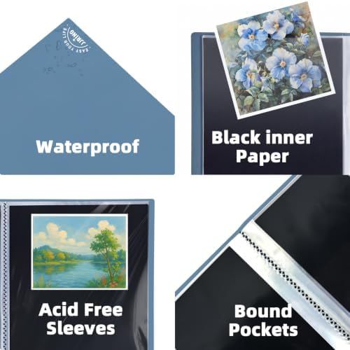18x24 Blue Art Portfolio Folder Displaying 48 Pages With Plastic Sleeves - Image 4