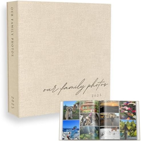 Family Photo Album 4x6 Pictures & Custom 2025 Year Large Linen Picture Book by PaigeMcRaeHomeDecor