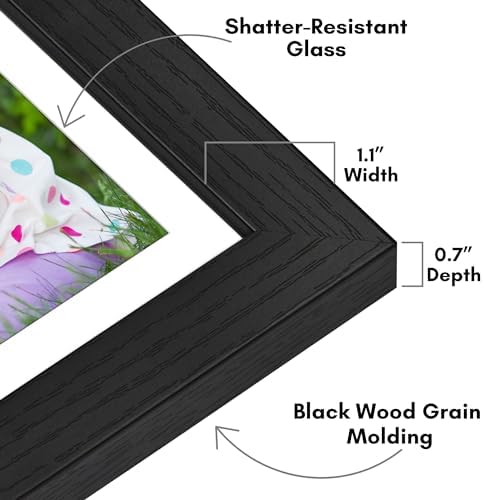 Americanflat 5x7 Picture Frame - Matted to 4x6 - Engineered Wood - Black - Image 3