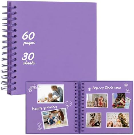 RECUTMS 12x12 Scrapbook 60 Pages Kraft Paper DIY Family Album Dark Purple by RECUTMS
