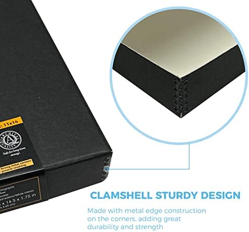 Lineco Clamshell Archival Storage Box, 11x14x1.75 Inch, Black - Image 4