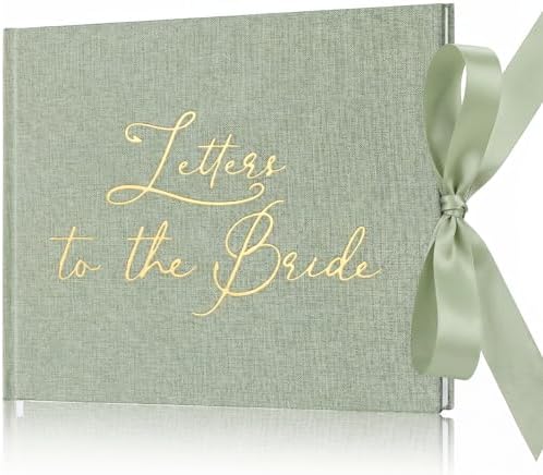 Wedding Guest Book Letters to Bride 8.5x7 Inch,Sage Green,Simple by Humyoun