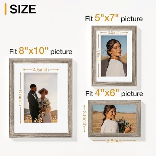 Vittanly 10 Pack Picture Frames Collage Wall Decor, Grayish Brown - Image 3